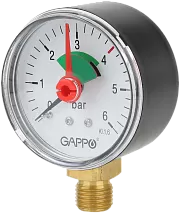 Манометр радиальный 6 бар 50 мм НР 1/4" вертикальный Gappo