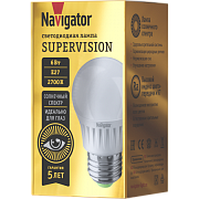 Лампа светодиодная Navigator NLL-G45-6-230-2.7K-E27-FR-SV